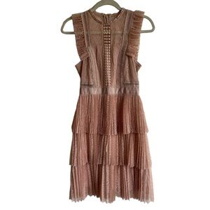 Whistles Anouk Pleated Lace Dress, Size 2